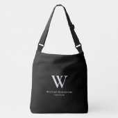 Elegant zwart/wit monogram en beroep crossbody tas (Voorkant)