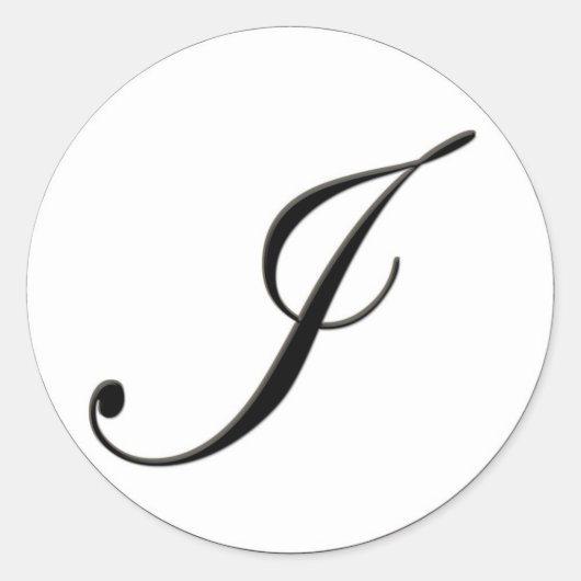 Elegant zwart-wit monogram I Ronde Sticker (Voorkant)