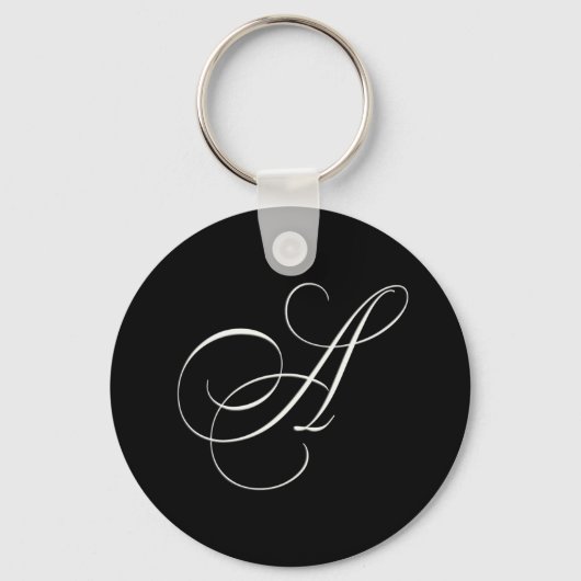 Elegant zwart-wit monogram - initiaal A Sleutelhanger (Voorkant)