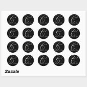 Elegant zwart-wit monogram - initiaal C Ronde Sticker (Vel)