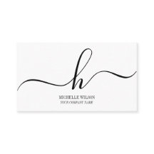 Elegant Zwart Wit Monogram Initiaal Script Naam