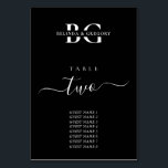 Elegant Zwart-wit Monogram Initialen Bruiloft Kaart<br><div class="desc">Een minimalistisch zwart-wit monogram initialen bruiloft ontwerp. Een eenvoudig ontwerp dat de initialen en namen van de bruid en bruidegom gebruikt om een elegant klassiek monogram te creëer. Een charmant zwart-wit minimalistisch ontwerp met stijlvolle scripttypografie. Een elegant zwart-wit monogram initialen thema bruiloft uitnodiging tafel nummer ontwerp met moderne elementen. Bijpassende...</div>