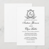 Elegant  zwart-wit monogram kaart (Voorkant / Achterkant)