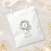 Elegant, zwart-wit monogram kuif bruiloft bedankzakje (Geknipt)