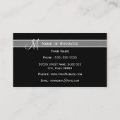 Elegant zwart-wit monogram met naam visitekaartje (Achterkant)