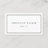 Elegant zwart-wit monogram minimalistische bruilof plaatskaartje (Voorkant)