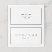 Elegant zwart-wit monogram minimalistische bruilof plaatskaartje (Buitenkant ongevouwen)