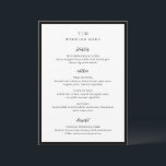 Elegant zwart-wit monogram modern bruiloft menu<br><div class="desc">Moderne bruiloftmenu's met een strak design met schreef- en scriptlettertypen.</div>