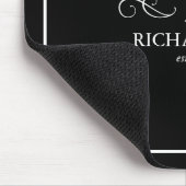 Elegant zwart-wit monogram Mousepad Muismat (Hoek)