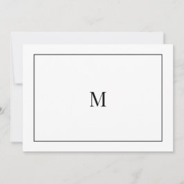 Elegant zwart-wit monogram Note Kaart Notitiekaartje