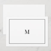 Elegant zwart-wit monogram Note Kaart Notitiekaartje (Voorkant / Achterkant)