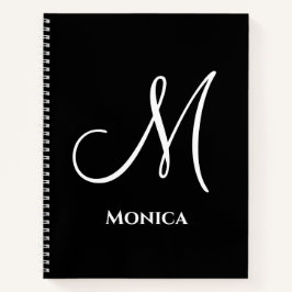 Elegant zwart-wit monogram notitieboek