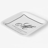 Elegant zwart-wit monogram papieren bord (Gebogen)