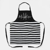 elegant zwart-wit monogram schort (Voorkant)