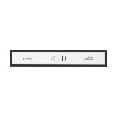 Elegant zwart-wit monogram trouwfeest uitnodigingen wikkel (Vlak)