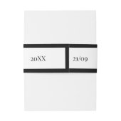 Elegant zwart-wit monogram trouwfeest uitnodigingen wikkel (Achterkant Voorbeeld)