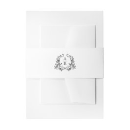 Elegant zwart-wit monogram uitnodigingen wikkel