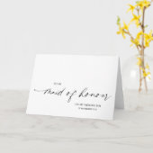 Elegant zwart-wit naar mijn bruiloftsmeisje kaart (Gele Bloem)