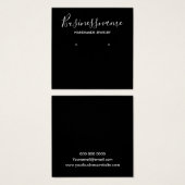 Elegant zwart-wit oorscherm vierkante visitekaartjes (Voorkant /achterkant)