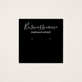 Elegant zwart-wit oorscherm vierkante visitekaartjes