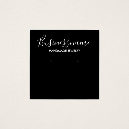 Elegant zwart-wit oorscherm vierkante visitekaartjes (Voorkant)