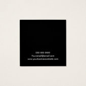 Elegant zwart-wit oorscherm vierkante visitekaartjes (Achterkant)