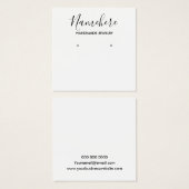 Elegant zwart-wit oorscherm vierkante visitekaartjes (Voorkant /achterkant)