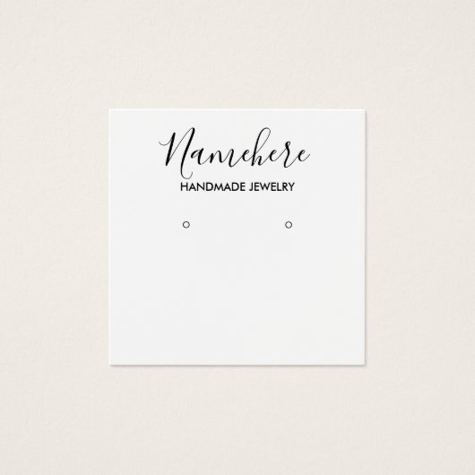 Elegant zwart-wit oorscherm vierkante visitekaartjes (Voorkant)