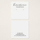 Elegant zwart-wit oorscherm vierkante visitekaartjes (Voorkant /achterkant)