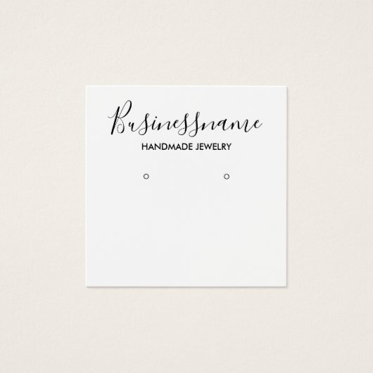 Elegant zwart-wit oorscherm vierkante visitekaartjes (Voorkant)