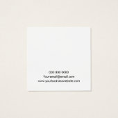 Elegant zwart-wit oorscherm vierkante visitekaartjes (Achterkant)