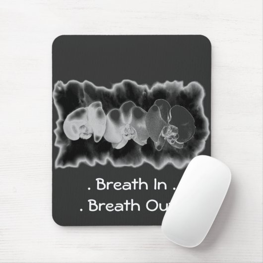 Elegant zwart wit orchidee waterverf schilderij muismat (Met muis)