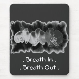 Elegant zwart wit orchidee waterverf schilderij muismat