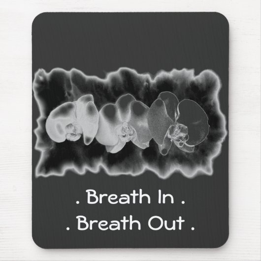 Elegant zwart wit orchidee waterverf schilderij muismat (Voorkant)