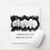 Elegant zwart wit orchidee waterverf schilderij muismat (Met muis)