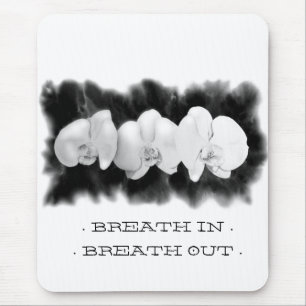 Elegant zwart wit orchidee waterverf schilderij muismat