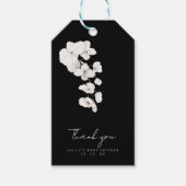 Elegant Zwart Wit Orchideeën Baby shower Favor Cadeaulabel (Voorkant)
