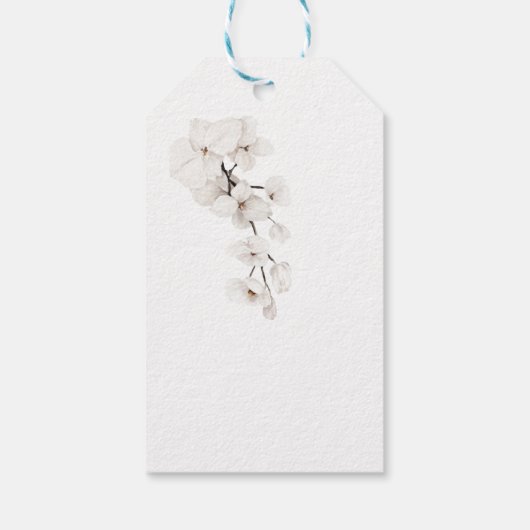 Elegant Zwart Wit Orchideeën Baby shower Favor Cadeaulabel (Achterkant)