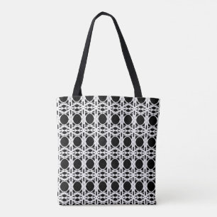 Elegant zwart-wit ovale patroon tote bag