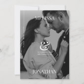 Elegant zwart-wit overlay Foto opslaan Datum Kaart (Voorkant)