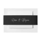 Elegant Zwart & Wit Oversized Script Trouwkaart Uitnodigingen Wikkel (Voorkant Voorbeeld)