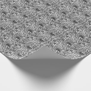 Elegant zwart-wit paisleypatroon   Elegant  Cadeaupapier