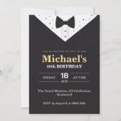 Elegant zwart-wit pak Mannen 40e verjaardag Kaart (Voorkant)