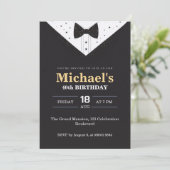 Elegant zwart-wit pak Mannen 40e verjaardag Kaart (Staand voorkant)