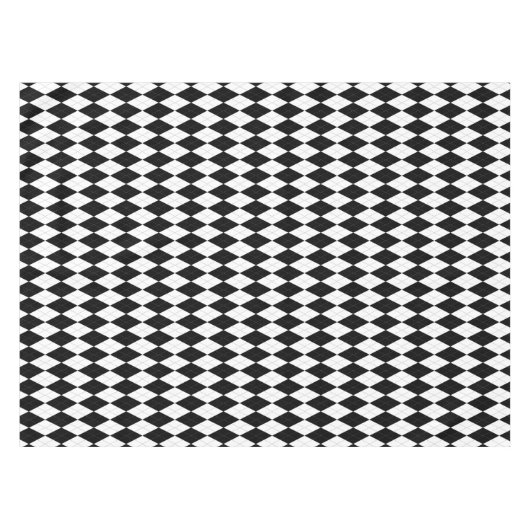 Elegant Zwart-wit Patroon Argyle Tafelkleed (Voorkant (Horizontaal))