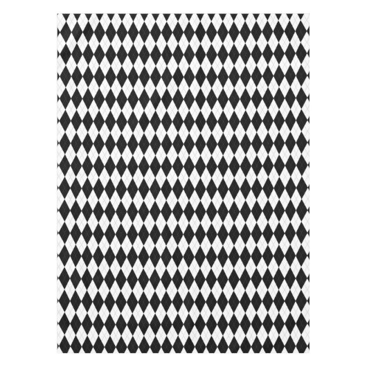 Elegant Zwart-wit Patroon Argyle Tafelkleed (Voorkant)