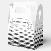 Elegant Zwart-wit Patroon Custom Name Bedankdoosjes (Geopend)