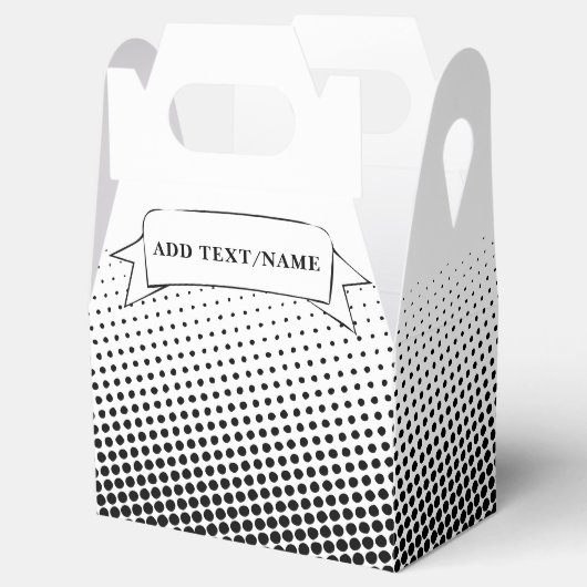 Elegant Zwart-wit Patroon Custom Name Bedankdoosjes (Geopend)