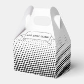 Elegant Zwart-wit Patroon Custom Name Bedankdoosjes (Voorkant Zijde)