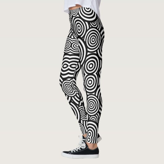 Elegant zwart-wit patroon leggings (Links)